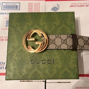 Gucci Supreme Belt Gold Buckle